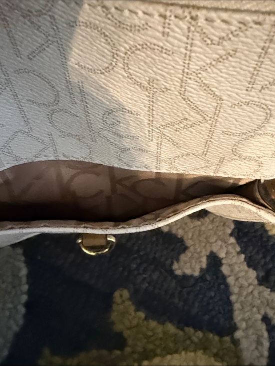 Calvin Klein White & Tan Logo Mini Backpack main image 4